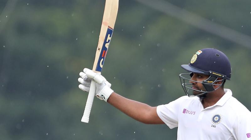 Opening batsman Rohit Sharma smashed a ton and broke the record for registering the most number of sixes in a bilateral Test series. (Photo: AP) Opening batsman Rohit Sharma smashed a ton and broke the record for registering the most number of sixes in a bilateral Test series. (Photo: AP)