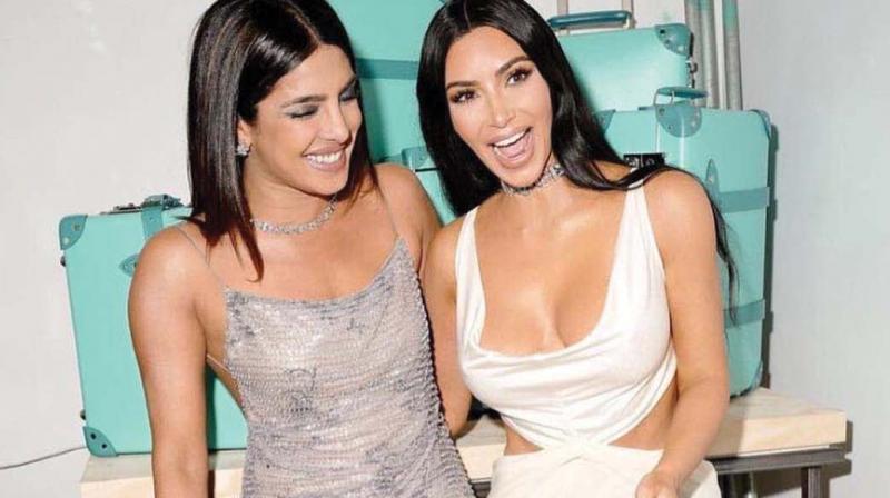 Priyanka Chopra with Kim Kardashian. Priyanka Chopra with Kim Kardashian.