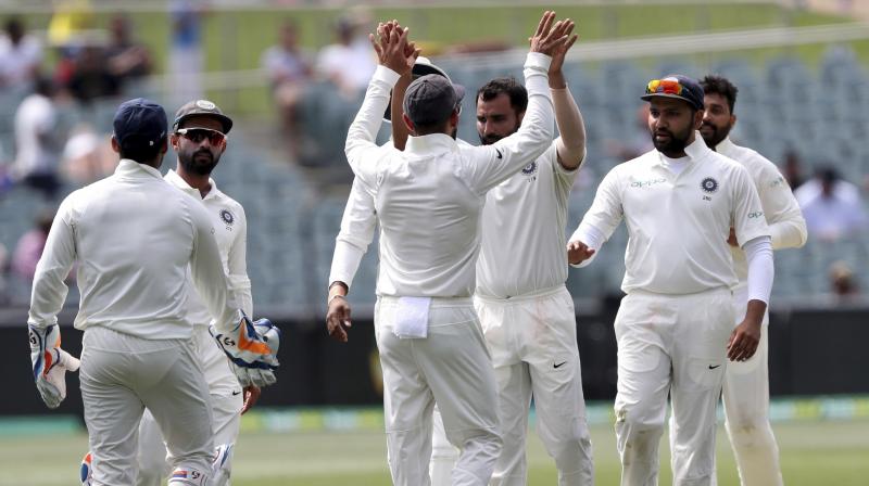 While Australian lower-order and tail put up a brave fight, Virat Kohli-led India beat the home team by 31 runs to win the first Test here on Monday and took 1-0 lead in the four-match Test series. (Photo: AP) While Australian lower-order and tail put up a brave fight, Virat Kohli-led India beat the home team by 31 runs to win the first Test here on Monday and took 1-0 lead in the four-match Test series. (Photo: AP)