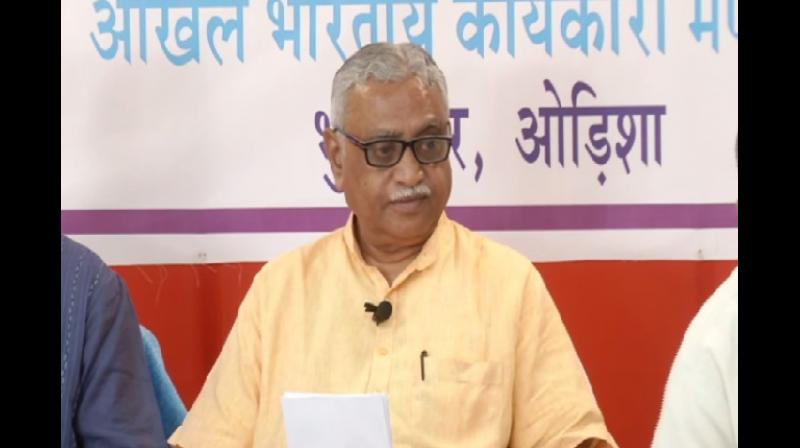 'Ram Temple is not a political issue, this is the issue of faith of Hindu society. Ram Mandir issue is related to society's faith. The way the court's proceeding is going on we have hope that a decision will come soon. We have seen the delay before on this issue but now the court has taken the matter for its conclusions,' Vaidya said. (Photo: ANI) 'Ram Temple is not a political issue, this is the issue of faith of Hindu society. Ram Mandir issue is related to society's faith. The way the court's proceeding is going on we have hope that a decision will come soon. We have seen the delay before on this issue but now the court has taken the matter for its conclusions,' Vaidya said. (Photo: ANI)