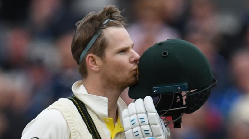After a nervy start, Steve Smith found his comfort zone in more suitable conditions then Wednesday’s gusty winds and rain. (Photo: AFP) After a nervy start, Steve Smith found his comfort zone in more suitable conditions then Wednesday’s gusty winds and rain. (Photo: AFP)