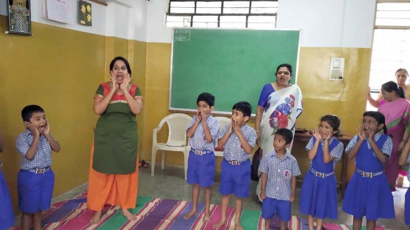 A drama therapy session being held for schoolchildren by Chiranthana (Photo: DC) A drama therapy session being held for schoolchildren by Chiranthana (Photo: DC)