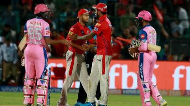 Big-hitting Chris Gayle smashed 79 off 47 deliveries to steer Kings XI to 184 for four, a total they defended by restricting Royals to 170 for 9 in the Twenty20 tournament at Jaipur. (Photo: BCCI) Big-hitting Chris Gayle smashed 79 off 47 deliveries to steer Kings XI to 184 for four, a total they defended by restricting Royals to 170 for 9 in the Twenty20 tournament at Jaipur. (Photo: BCCI)