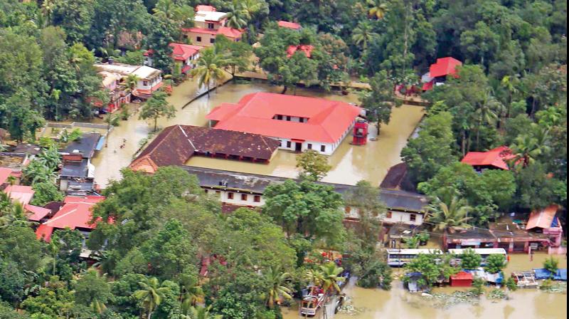 Aerial photograph of the flooded Chengannur. (Image DC) Aerial photograph of the flooded Chengannur. (Image DC)