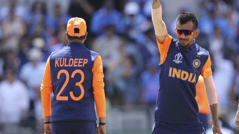 Kuldeep and Chahal, India's famed wrist spin duo, were hammered for 160 runs in their combined 20 overs on Sunday, with the Haryana leg-spinner's 0/88 in 10 overs being the worst figures by an Indian bowler in the World Cup. (Photo:AFP) Kuldeep and Chahal, India's famed wrist spin duo, were hammered for 160 runs in their combined 20 overs on Sunday, with the Haryana leg-spinner's 0/88 in 10 overs being the worst figures by an Indian bowler in the World Cup. (Photo:AFP)