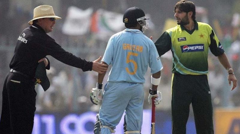 Things turned ugly as Shahid Afridi and Gautam Gambhir had a go at eachother during the India-Pakistan encounter in Kanpur in 2007. (Photo: AFP) Things turned ugly as Shahid Afridi and Gautam Gambhir had a go at eachother during the India-Pakistan encounter in Kanpur in 2007. (Photo: AFP)