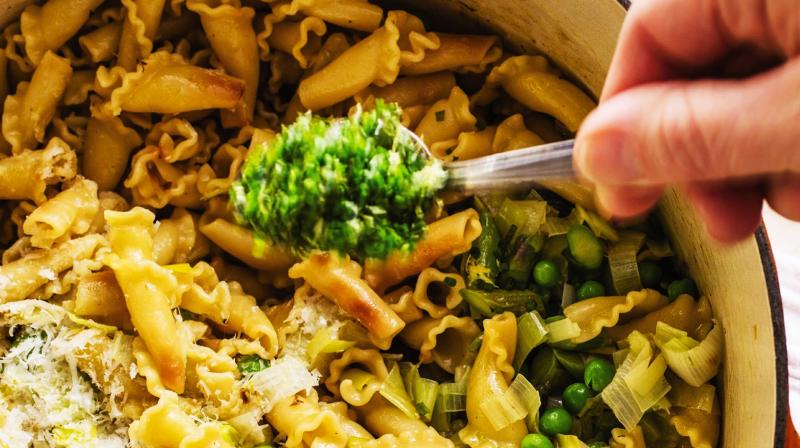 If you want true spring-vegetable pasta with a few thoughtfully chosen vegetables and a light, but full-bodied sauce that clung well to the noodles, then you should try this recipe. (Photo: AP) If you want true spring-vegetable pasta with a few thoughtfully chosen vegetables and a light, but full-bodied sauce that clung well to the noodles, then you should try this recipe. (Photo: AP)