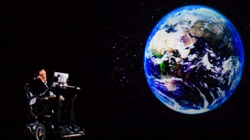 Renowned physicist Stephen Hawking, 75, appears via hologram to address an audience in Hong Kong Renowned physicist Stephen Hawking, 75, appears via hologram to address an audience in Hong Kong