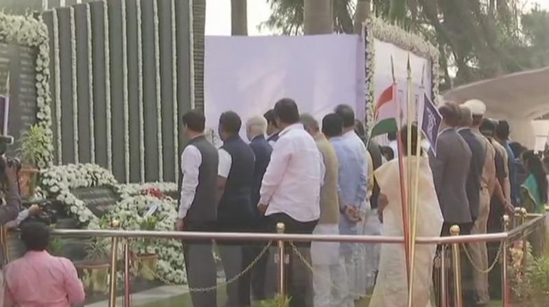 Maharashtra Chief Minister Devendra Fadnavis was among the dignitaries who paid homage at the 26/11 police memorial site at the Mumbai Police Gymkhana in south Mumbai. (Photo: ANI | Twitter) Maharashtra Chief Minister Devendra Fadnavis was among the dignitaries who paid homage at the 26/11 police memorial site at the Mumbai Police Gymkhana in south Mumbai. (Photo: ANI | Twitter)