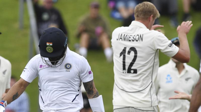 New Zealands Kyle Jamieson enjoyed a memorable test debut in Mondays 10-wicket win over India at the Basin Reserve and the towering pace bowler promises there is much more to come. (Photo:AP)