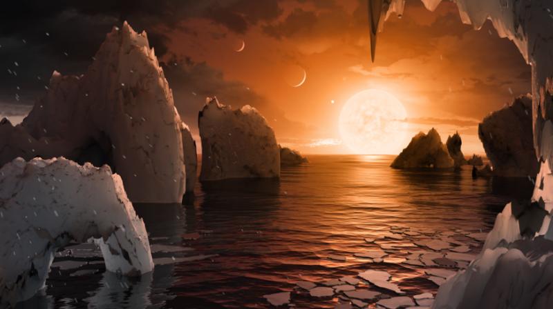This cluster of planets is less than 40 light-years away in the constellation Aquarius, according to NASA and the Belgian-led research team who announced the discovery Wednesday. (Photo: Nasa) This cluster of planets is less than 40 light-years away in the constellation Aquarius, according to NASA and the Belgian-led research team who announced the discovery Wednesday. (Photo: Nasa)
