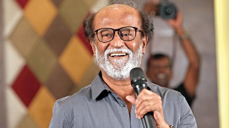 Actor Rajinikanth at the informal interaction with the media in the city on Tuesday (Photo: DC) Actor Rajinikanth at the informal interaction with the media in the city on Tuesday (Photo: DC)