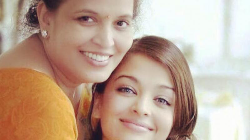 Aishwarya Rai Bachchan with her mother Brinda Rai. Aishwarya Rai Bachchan with her mother Brinda Rai.