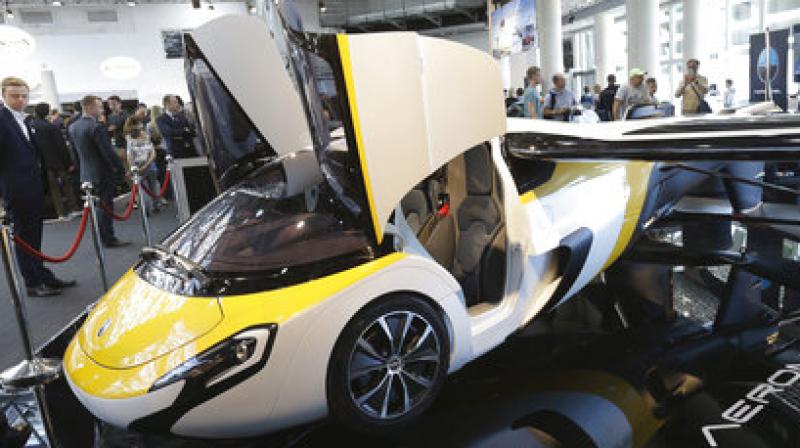 AeroMobil display their latest prototype of a flying car, in Monaco. AeroMobil display their latest prototype of a flying car, in Monaco.