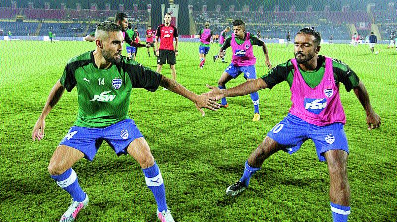 Bengaluru players at practice on Saturday. Bengaluru players at practice on Saturday.