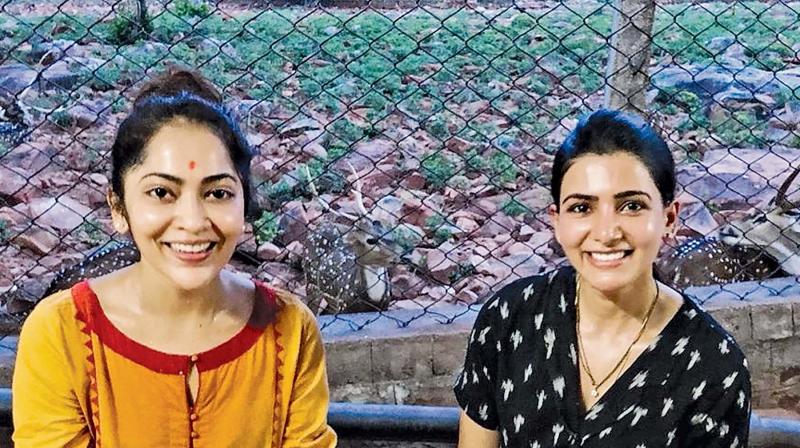 Samantha and her friend VJ Ramya visited the Tirumala temple to offer prayers to Lord Venkateshwara for its success. Samantha and her friend VJ Ramya visited the Tirumala temple to offer prayers to Lord Venkateshwara for its success.