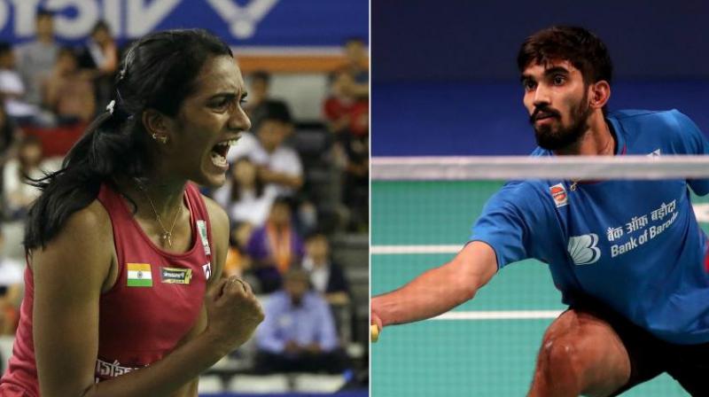 Former champions PV Sindhu and Kidambi Srikanth recorded contrasting victories to advance to the quarterfinals of the China Open World Tour Super 750 on Thursday. (Photo: PTI) Former champions PV Sindhu and Kidambi Srikanth recorded contrasting victories to advance to the quarterfinals of the China Open World Tour Super 750 on Thursday. (Photo: PTI)