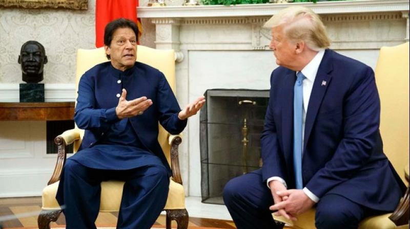 Trump spoke by telephone with Khan to discuss 'the need to reduce tensions and moderate rhetoric with India over the situation in Jammu and Kashmir'. (Photo: AP) Trump spoke by telephone with Khan to discuss 'the need to reduce tensions and moderate rhetoric with India over the situation in Jammu and Kashmir'. (Photo: AP)