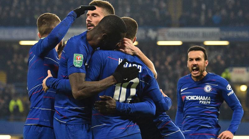 Chelsea provided the perfect response to manager Maurizio Sarri's public criticism to progress to the League Cup final by beating Tottenham 4-2 on penalties in a thrilling semi-final, second leg on Thursday. (Photo: AFP) Chelsea provided the perfect response to manager Maurizio Sarri's public criticism to progress to the League Cup final by beating Tottenham 4-2 on penalties in a thrilling semi-final, second leg on Thursday. (Photo: AFP)