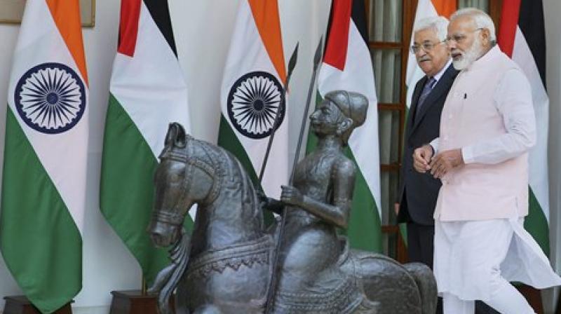 The two countries also inked five agreements following talks between Narendra Modi and Mahmoud Abbas (Photo: PTI) The two countries also inked five agreements following talks between Narendra Modi and Mahmoud Abbas (Photo: PTI)