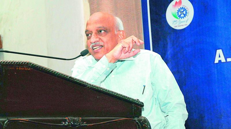 Isro chairman A.S. Kiran Kumar delivers the A.V. Rama Rao Technology lecture at the CSIR –IICT auditorium as part of the National Technology day celebrations on Friday. (Photo: DC) Isro chairman A.S. Kiran Kumar delivers the A.V. Rama Rao Technology lecture at the CSIR –IICT auditorium as part of the National Technology day celebrations on Friday. (Photo: DC)