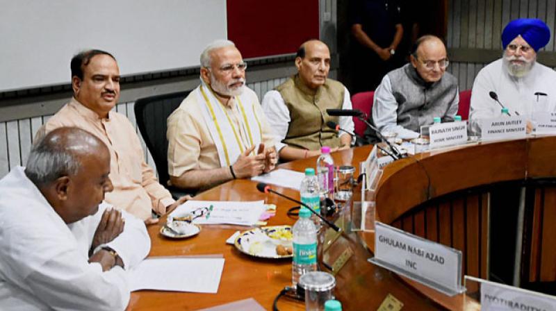 The government convened an all-party meet ahead of the Monsoon Session of Parliament. (Photo: PTI) The government convened an all-party meet ahead of the Monsoon Session of Parliament. (Photo: PTI)