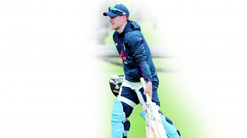 England captain Eoin Morgan leaves after batting in the nets during a training session on Saturday, eve of the World Cup final. (Photo: AP) England captain Eoin Morgan leaves after batting in the nets during a training session on Saturday, eve of the World Cup final. (Photo: AP)