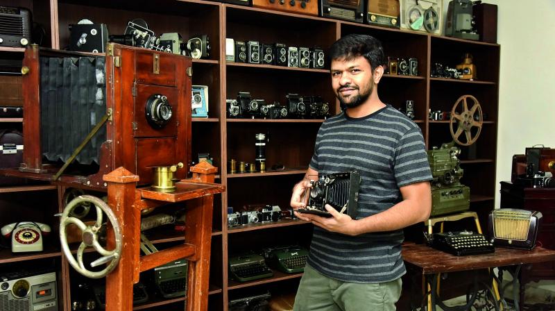 Faisal Ali Khan with a part of his antique collection Faisal Ali Khan with a part of his antique collection