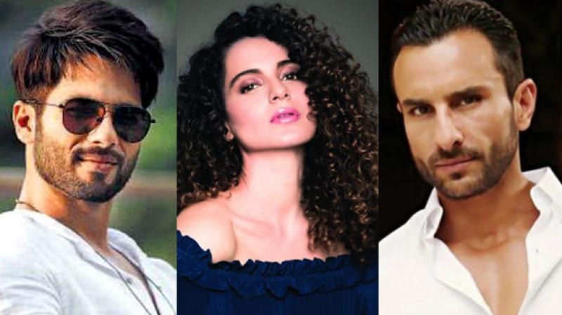 Shahid Kapoor, Kangana Ranaut and Saif Ali Khan. Shahid Kapoor, Kangana Ranaut and Saif Ali Khan.