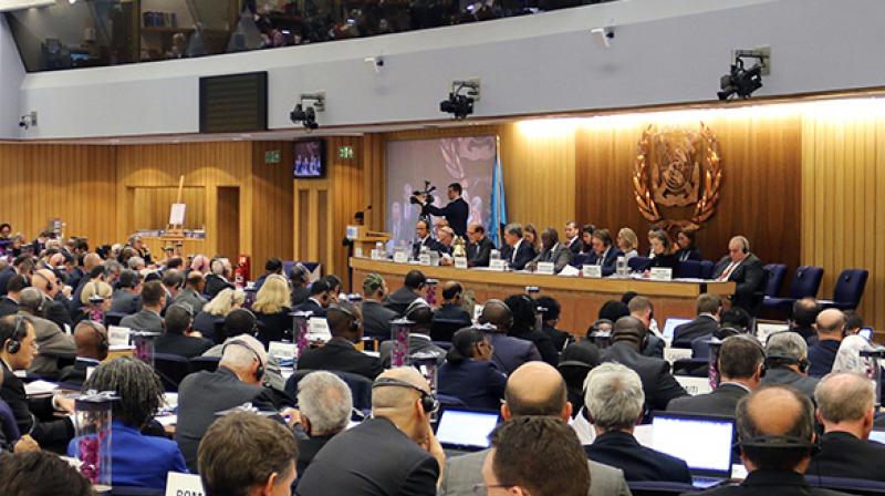 Indian High Commissioner to the UK represented India at the assembly where India secured the second-highest number of votes from member-countries. (Photo: imo.org) Indian High Commissioner to the UK represented India at the assembly where India secured the second-highest number of votes from member-countries. (Photo: imo.org)