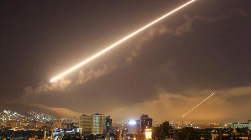 US President Donald Trump, British Prime Minister Theresa May and French President Emmanuel Macron have been under immense political pressure in domestic politics and the three countries acted even before it could be established that there was actually a chemical attack in Douma. (Photo: AP) US President Donald Trump, British Prime Minister Theresa May and French President Emmanuel Macron have been under immense political pressure in domestic politics and the three countries acted even before it could be established that there was actually a chemical attack in Douma. (Photo: AP)