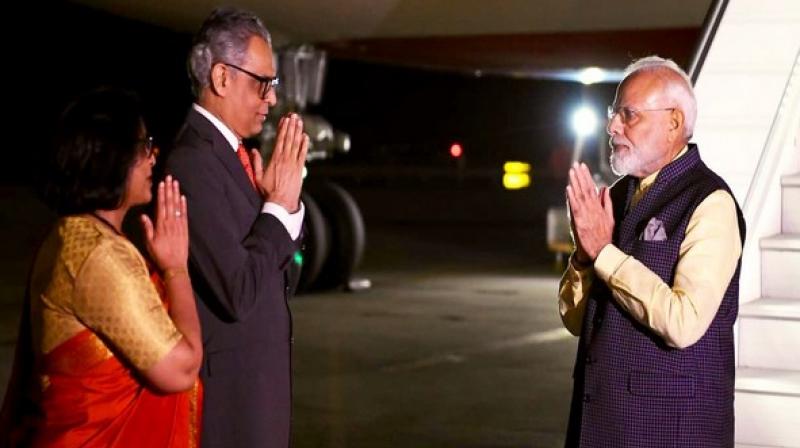 After completing his engagements in Houston, PM Modi reached New York to attend the 74th United Nations General Assembly (UNGA) session. (Photo: ANI) After completing his engagements in Houston, PM Modi reached New York to attend the 74th United Nations General Assembly (UNGA) session. (Photo: ANI)
