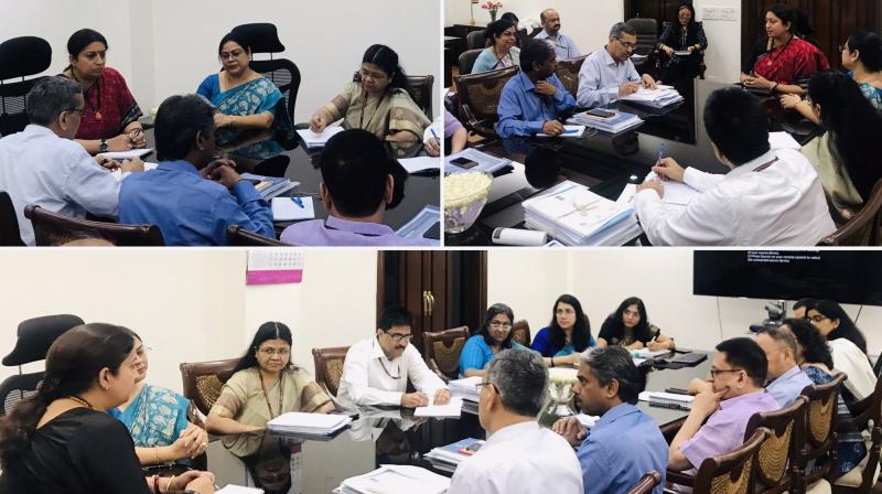Soon after assuming charge, Irani held a meeting with all senior officials of the ministry. (Photo: Twitter I smritiirani) Soon after assuming charge, Irani held a meeting with all senior officials of the ministry. (Photo: Twitter I smritiirani)
