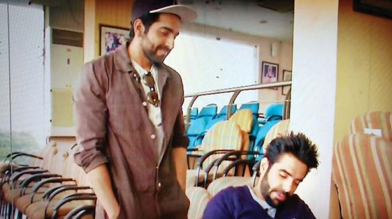 Ayushmann with Aparshakti. Ayushmann with Aparshakti.