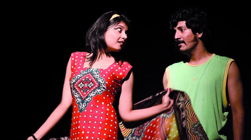 Playing it out: Artistes performing during the play Kaale Ghode ki Naal ki Angoothi Playing it out: Artistes performing during the play Kaale Ghode ki Naal ki Angoothi