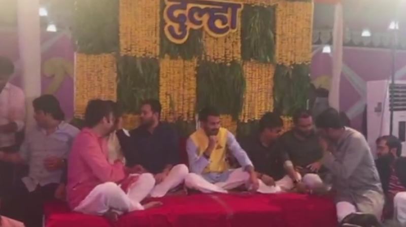 Mehendi ceremony of Lalu Prasad Yadav's elder son Tej Pratap was held on Wednesday. (Photo: ANI | Twitter) Mehendi ceremony of Lalu Prasad Yadav's elder son Tej Pratap was held on Wednesday. (Photo: ANI | Twitter)