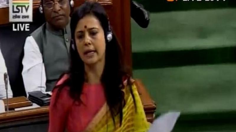 Trinamool Congress (TMC) MP Mahua Moitra on Thursday submitted a breach of privilege motion against Zee TV and its editor Sudhir Chaudhary for allegedly falsely reporting her maiden address in the Lower House of Parliament. (Photo: ANI) Trinamool Congress (TMC) MP Mahua Moitra on Thursday submitted a breach of privilege motion against Zee TV and its editor Sudhir Chaudhary for allegedly falsely reporting her maiden address in the Lower House of Parliament. (Photo: ANI)