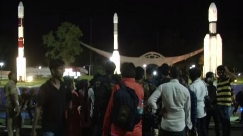 Students from different schools, along with their teachers had gathered here to catch a glimpse of the launch. (Photo: ANI) Students from different schools, along with their teachers had gathered here to catch a glimpse of the launch. (Photo: ANI)