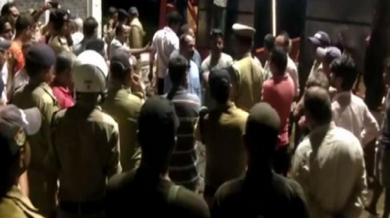 Amid protests by locals, the nearly century-old Laxman Jhula bridge in Rishikesh, was closed for pedestrians on Sunday after a ban was imposed on vehicular movement earlier. (Photo: ANI) Amid protests by locals, the nearly century-old Laxman Jhula bridge in Rishikesh, was closed for pedestrians on Sunday after a ban was imposed on vehicular movement earlier. (Photo: ANI)