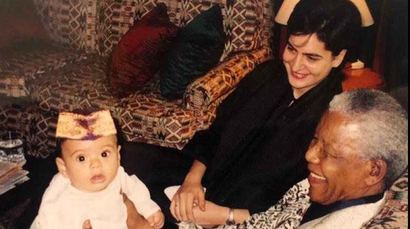 Congress leader Priyanka Gandhi Vadra recalled her association and meeting with the South-African leader while calling him her inspiration and guide. (Photo: Twitter/ Priyanka Gandhi Vadra) Congress leader Priyanka Gandhi Vadra recalled her association and meeting with the South-African leader while calling him her inspiration and guide. (Photo: Twitter/ Priyanka Gandhi Vadra)
