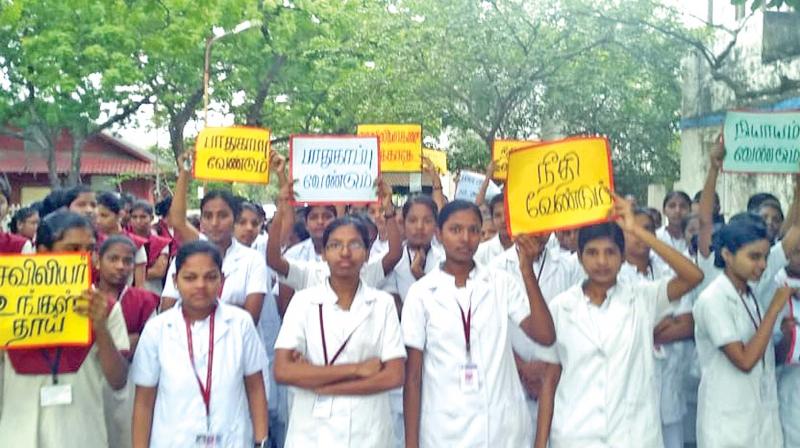Nurses protesting at the hospital. —DC Nurses protesting at the hospital. —DC