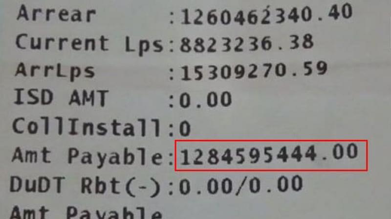 A poor man from Uttar Pradesh was charged with an electricity bill of more than Rs 128 crore. (Photo: Twitter/ ANI) A poor man from Uttar Pradesh was charged with an electricity bill of more than Rs 128 crore. (Photo: Twitter/ ANI)