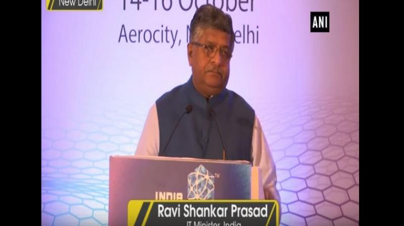 Union Information Technology Minister Ravi Shankar Prasad added that the government will make efforts to make the country one of world's largest centre of data analysis. (Photo: ANI) Union Information Technology Minister Ravi Shankar Prasad added that the government will make efforts to make the country one of world's largest centre of data analysis. (Photo: ANI)