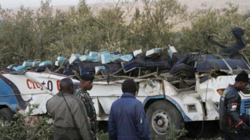 The accident occurred on Tuesday around 10 km outside the town of Bambari, around 300 km northeast of the capital Bangui (File Photo) The accident occurred on Tuesday around 10 km outside the town of Bambari, around 300 km northeast of the capital Bangui (File Photo)