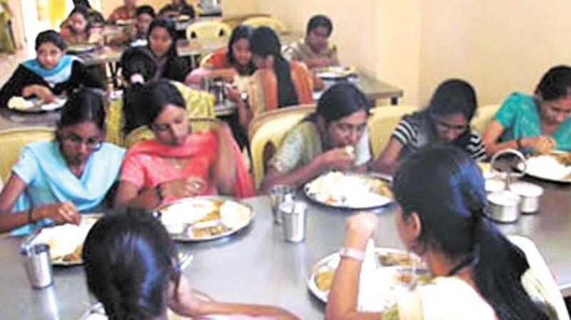 Women during mess time in a city hostel. (File pic) Women during mess time in a city hostel. (File pic)