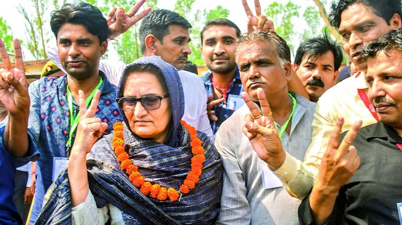 RLD’s Tabassum Hasan after winning the Kairana Lok Sabha by-election in Kairana on Thursday. (Photo: PTI) RLD’s Tabassum Hasan after winning the Kairana Lok Sabha by-election in Kairana on Thursday. (Photo: PTI)