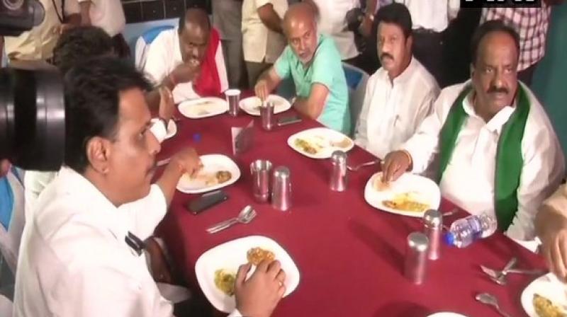 The Karnataka CM had earlier spent the night at Government Primary School in Chandraki village on June 21. (Photo: ANI) The Karnataka CM had earlier spent the night at Government Primary School in Chandraki village on June 21. (Photo: ANI)