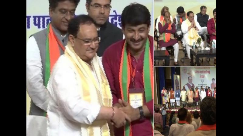 Union Minister Vijay Goel and Delhi BJP Chief Manoj Tiwari were also present at the event. (Photo: ANI) Union Minister Vijay Goel and Delhi BJP Chief Manoj Tiwari were also present at the event. (Photo: ANI)