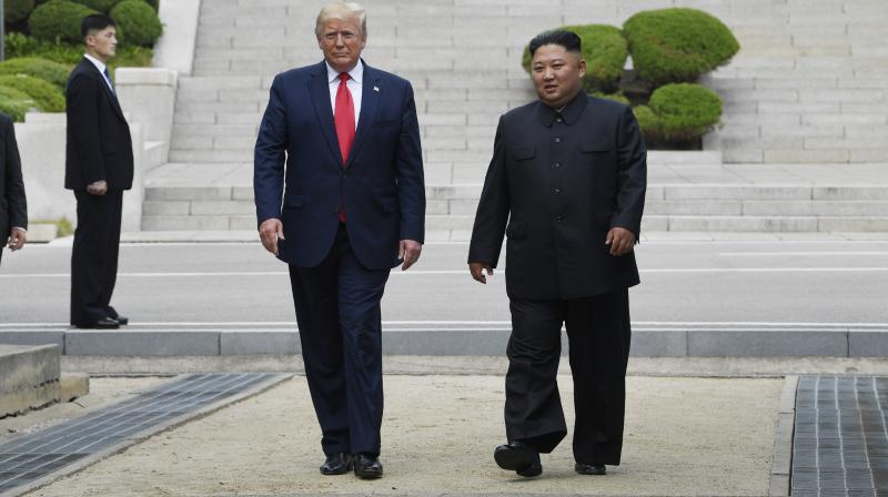 The launches came less than a month after Trump and Kim held a surprise meeting at the inter-Korean border village of Panmunjom and agreed to resume working-level nuclear negotiations. (Photo: AP) The launches came less than a month after Trump and Kim held a surprise meeting at the inter-Korean border village of Panmunjom and agreed to resume working-level nuclear negotiations. (Photo: AP)