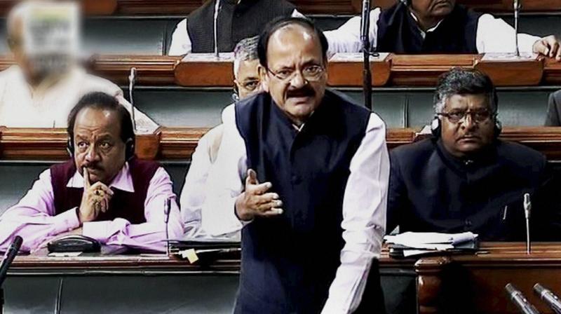 Information & Broadcasting Minister M Venkaiah Naidu speaks in the Lok Sabha in New Delhi. (Photo: PTI) Information & Broadcasting Minister M Venkaiah Naidu speaks in the Lok Sabha in New Delhi. (Photo: PTI)